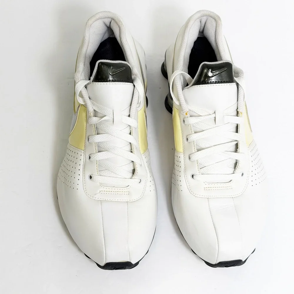 Nike Shox Turbo 12 Mens 11.5 White Yellow Silver Running Shoes 317547-103